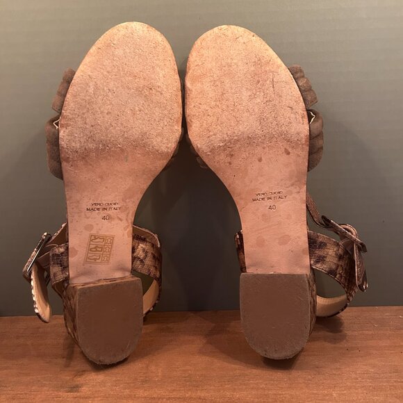 Luca Grossi Vera Cuoio Italian Animal Print Sandals Heels Size 40 - Picture 7 of 7
